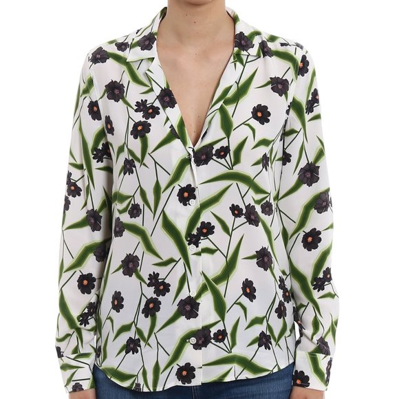 Floral Print Button-Up Blouse - Picture 1 of 3